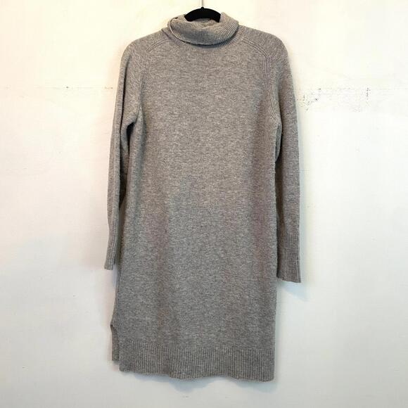 J CREW grey wool and alpaca turtleneck long sleeve dress - Picture 2 of 6